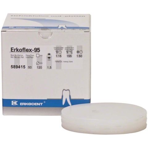 Erkoflex-95 plaque thermoformable transparente 1,5 x Ø 120 mm (50)